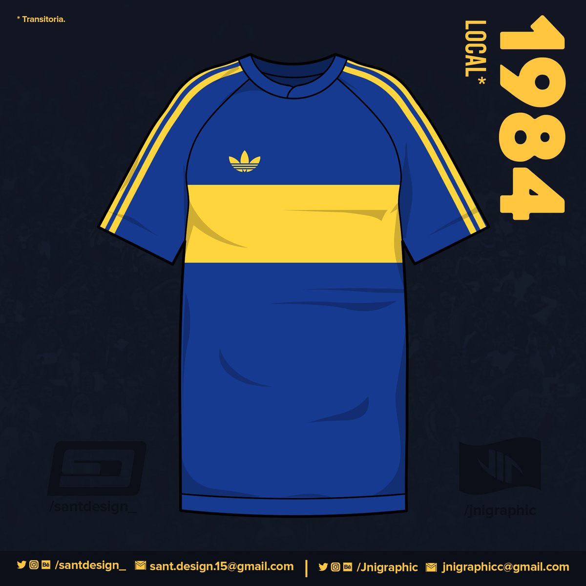 1984: Boca tiene un período de transición sin sponsor, hasta que finalmente llega; fue este año en el que Boca perdió con Atlanta utilizando una camiseta blanca de entrenamiento con los números pintados con fibrones, un hecho desacable en la historia xeneize.