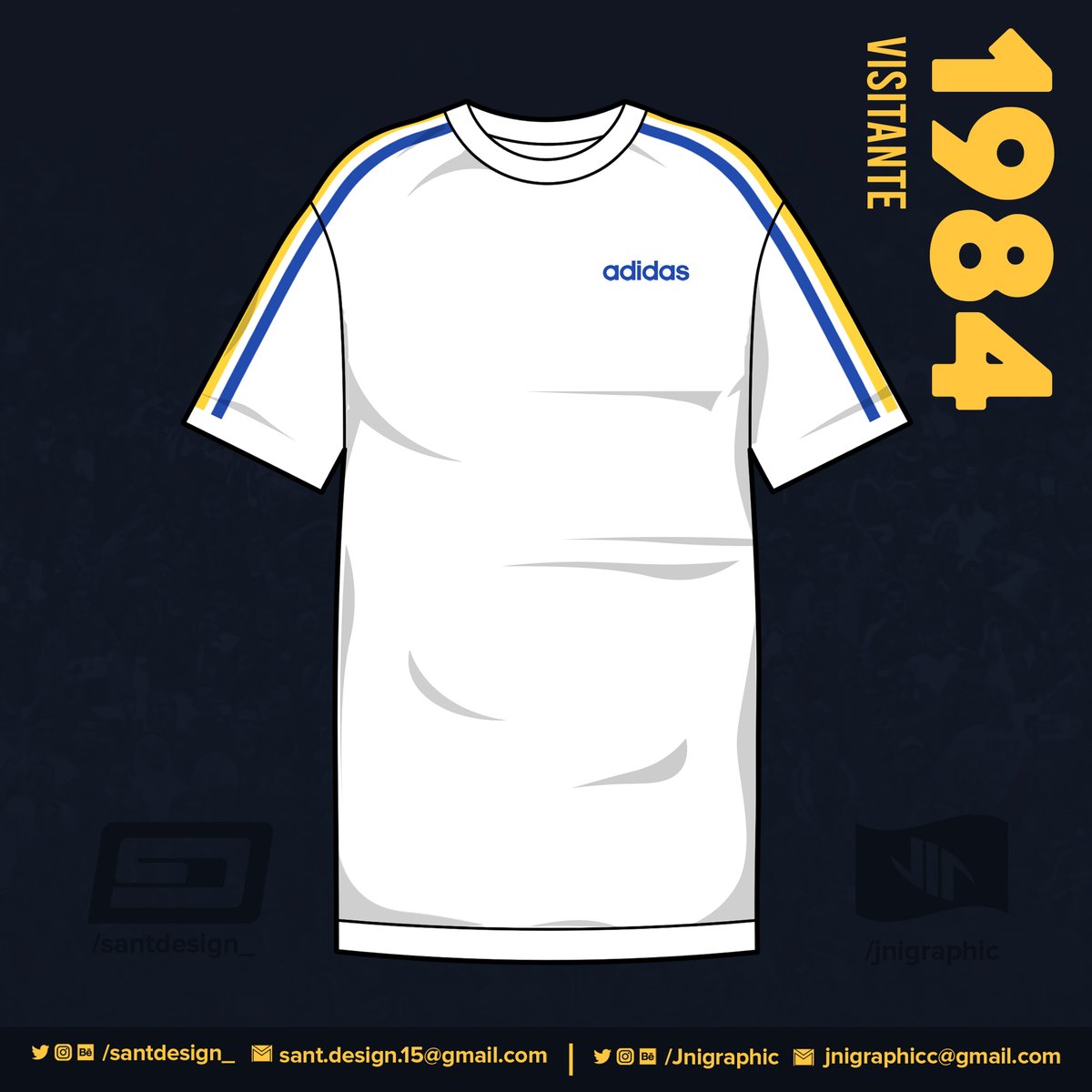 1984: Boca tiene un período de transición sin sponsor, hasta que finalmente llega; fue este año en el que Boca perdió con Atlanta utilizando una camiseta blanca de entrenamiento con los números pintados con fibrones, un hecho desacable en la historia xeneize.