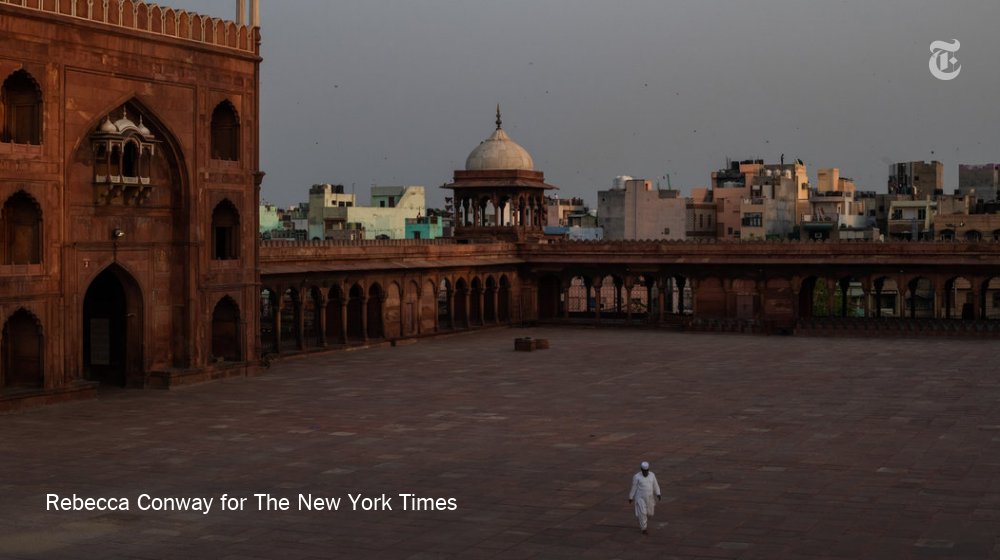NEW DELHI: The normally bustling courtyard of the Jama Masjid mosque in India’s capital  https://nyti.ms/2Sa19XP 