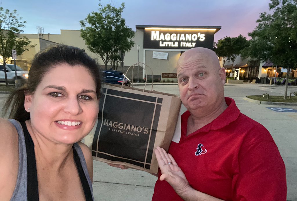 SeanTPendergast's tweet photo. #SPTakeoutChallenge Day 39 ... celebrating a nice Texans draft weekend with some Italian grub from @Maggianos ... LASAGNA! If you can, support our restaurants! #DedicatedToHouston https://t.co/P7x2MFf8ki