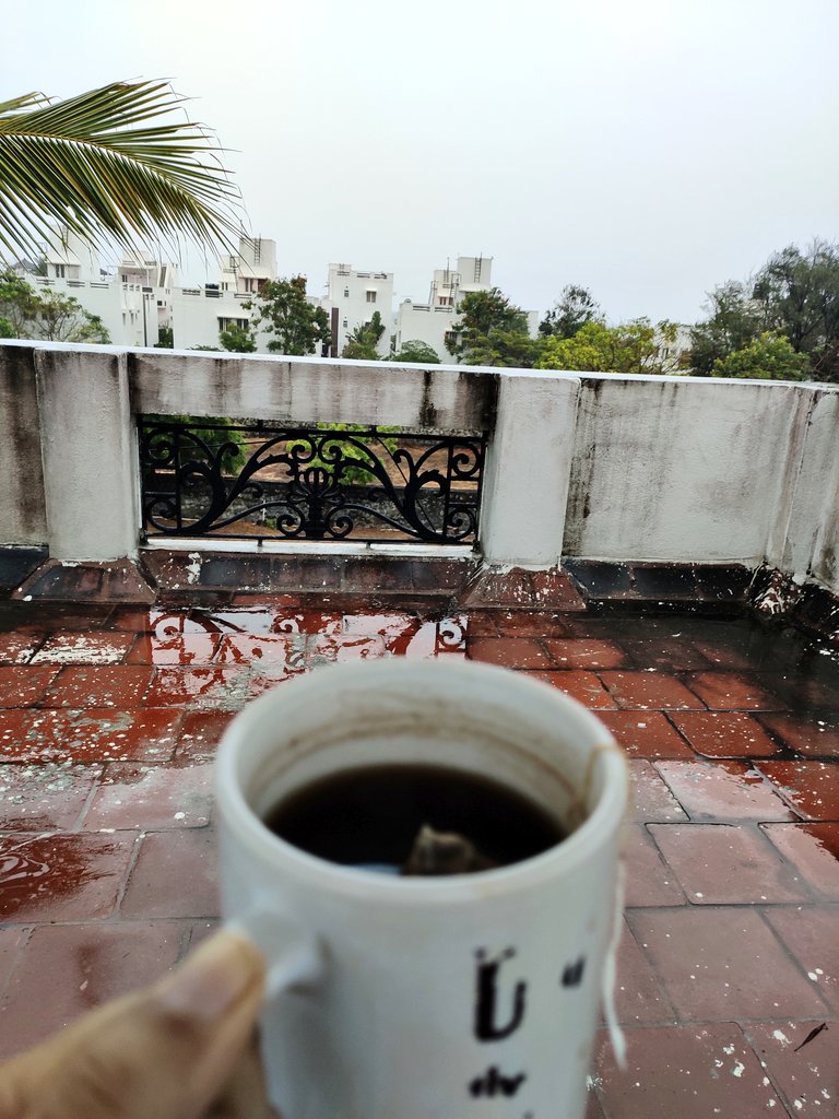 Second morning tea on the terrace enjoying the light rains, cool breeze and generally awesome weather... Hoping the rains will pick up soon!!  #Sunday  #ChennaiRains