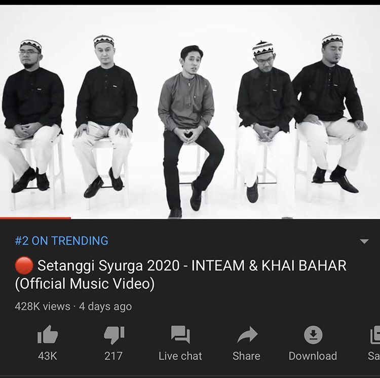 #2 trending on youtube!! jom teruskan menonton #setanggisyurga2020 #setanggisyurga #inteam #khaibahar #ramadhan