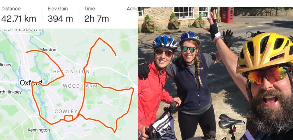 SustainEms's tweet photo. Good luck to everyone doing a #TwoPointSixChallenge today - fundraising to save UK charities. We managed to cycle a 2.6 around Oxford, which by some miracle was also 26 miles! Fundraising for @TrussellTrust @Girlguiding @SSAFA @DofE https://t.co/TALMwvOAbD https://t.co/ExXugVlwMJ