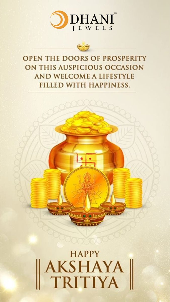 DhaniJewels's tweet photo. Dhani Jewels Wishes You A Very Happy Akshaya Tritiya. #AkshayaTritiya2020 #Festival #Celebration #Occasion #AuspiciousDay https://t.co/G73kTvlE3y