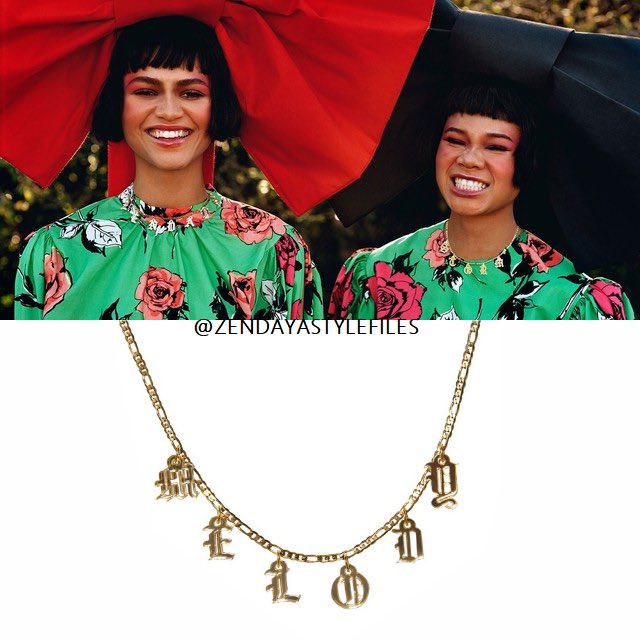 ZendayaStyleFil's tweet image. Zendaya and Storm Reid for The LOVE Magazine #CHAOSANDCONTROL Issue 23 wearing Melody Ehsani Custom Old English Dangle Choker, and Joomi Lim Ring. Styled by LAW Roach 📸 by Alasdair McLellan