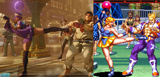 therealundamned's tweet photo. Played SNK's Savage Reign (1995) for the first time recently and immediately noticed some "similarities" between the character Carol and Capcom's Menat from Street Fighter V: https://t.co/SkVloqrU02