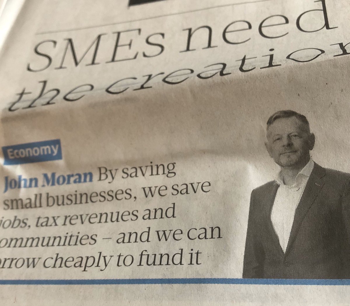 Interesting ideas <a href="/moranjohna1/">John Moran, Mayor of Limerick</a> in the <a href="/businessposthq/">Business Post</a> ‘SMEs need a bailout to prevent the creation of a zombie sector’- ‘this time, we must bail out small businesses, to save jobs, tax revenues and-most importantly-communities...’ Leisure &amp; Fitness sector need supports to reopen