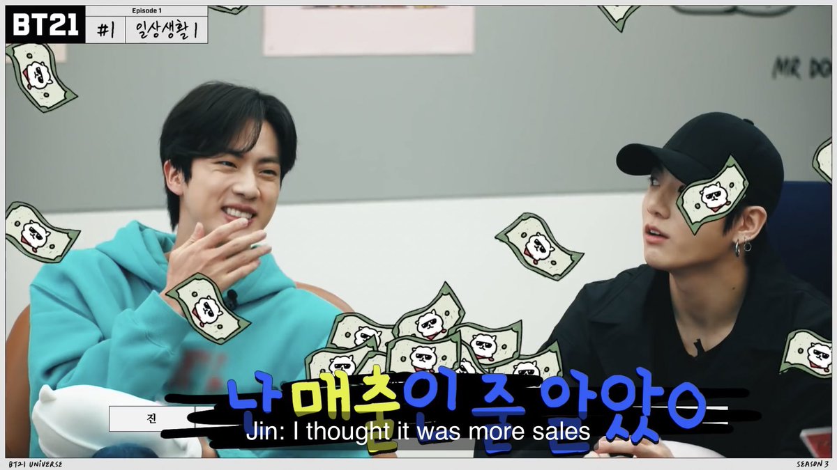 when bt21 staffs asked if they knew why they’re back and they just went “more sales”