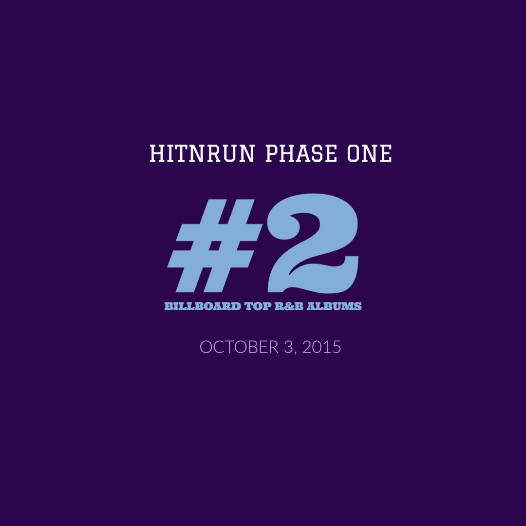 HITnRUN Phase One released September 7, 2015. Did well on the R&B charts, peaking #2 on the R&B Albums Chart https://album.link/us/i/1440937466 