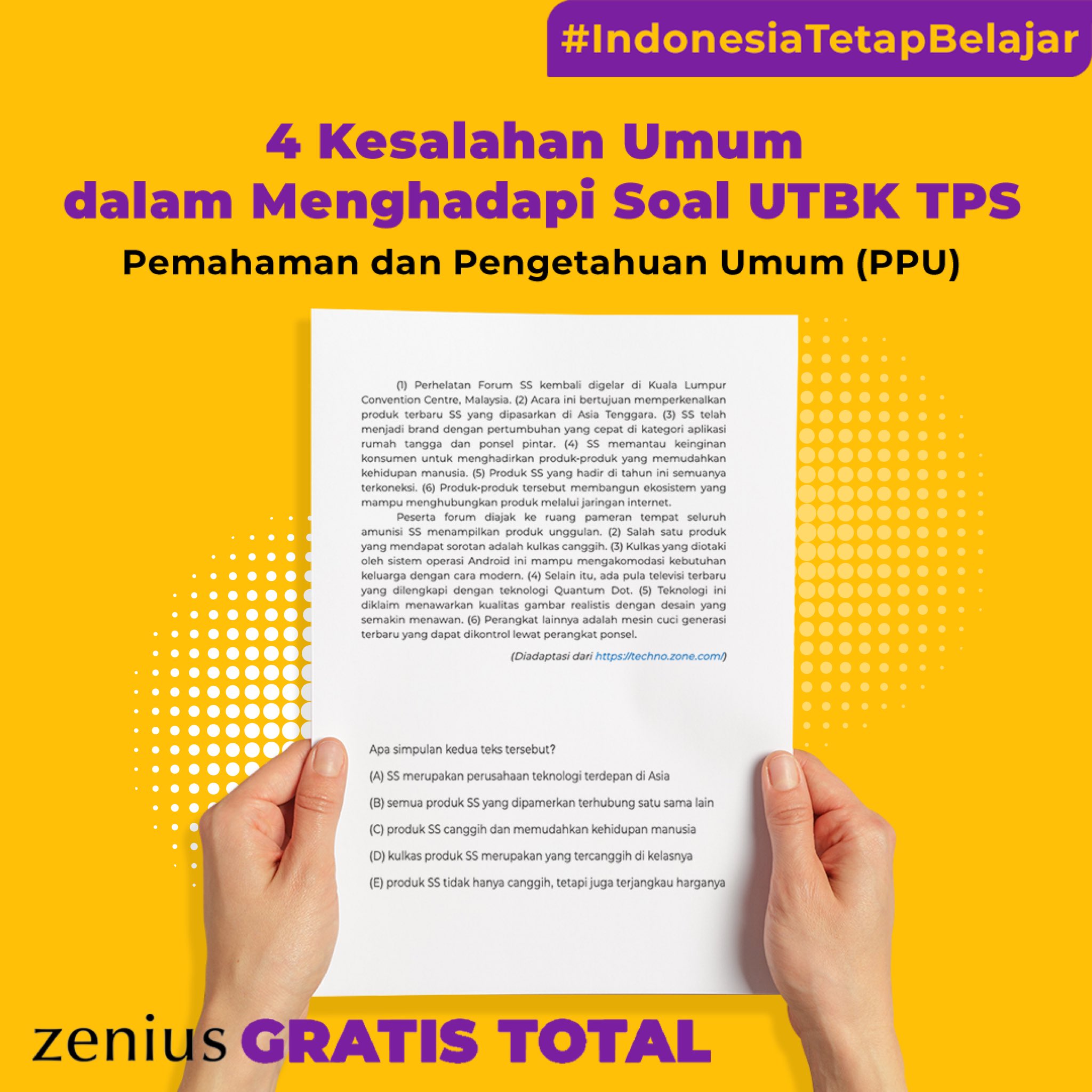 Zenius On Twitter Soal Soal Tps Pengetahuan Dan Pemahaman Umum Ppu Emang Keliatan Gampang Tapi Ternyata Banyak Juga Siswa Yang Justru Dapet Nilai Kecil Karena Terlalu Meremehkan Materi Ini Ada Beberapa Kesalahan Yang