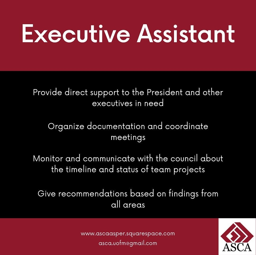 Join the ASCA General Council today! (2/2)

All undergraduate students enrolled at the Asper School of Business are eligible to apply. Click on the pictures to see roles and responsibilities!

Applications are now open:
docs.google.com/forms/d/e/1FAI…