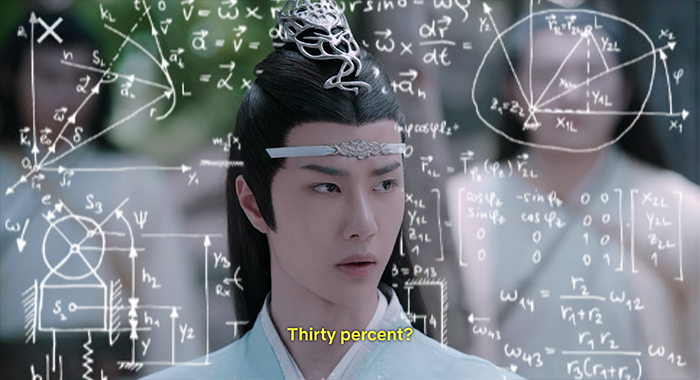 lan wangji trying to figure out how wei wuxian captured 30 percent of the prey on the mountain when they had spent the entire hunt flirting with eachother and making pacts of fidelity