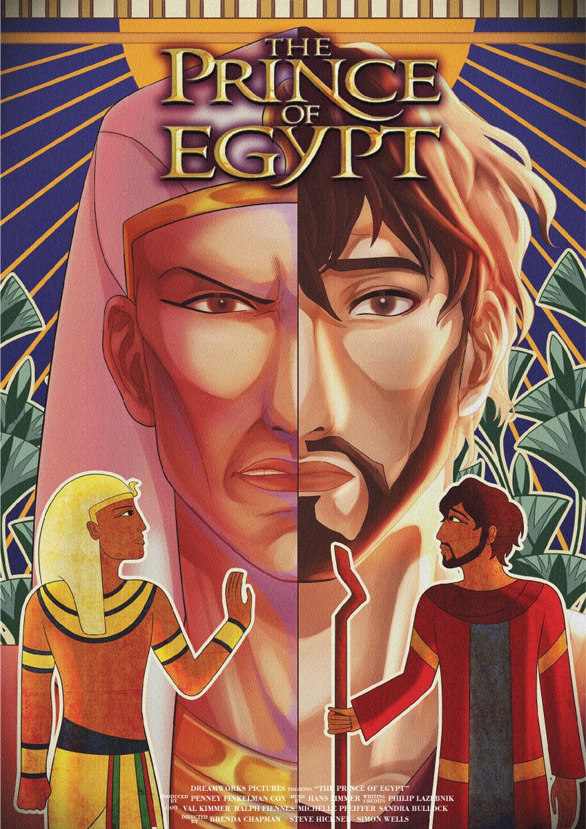 redesign my favorite movie poster for my illustration assignment! if you haven't watch the prince of egypt, you must watch it! all of their soundtracks are amazing 😍😍👌 #theprinceofegypt