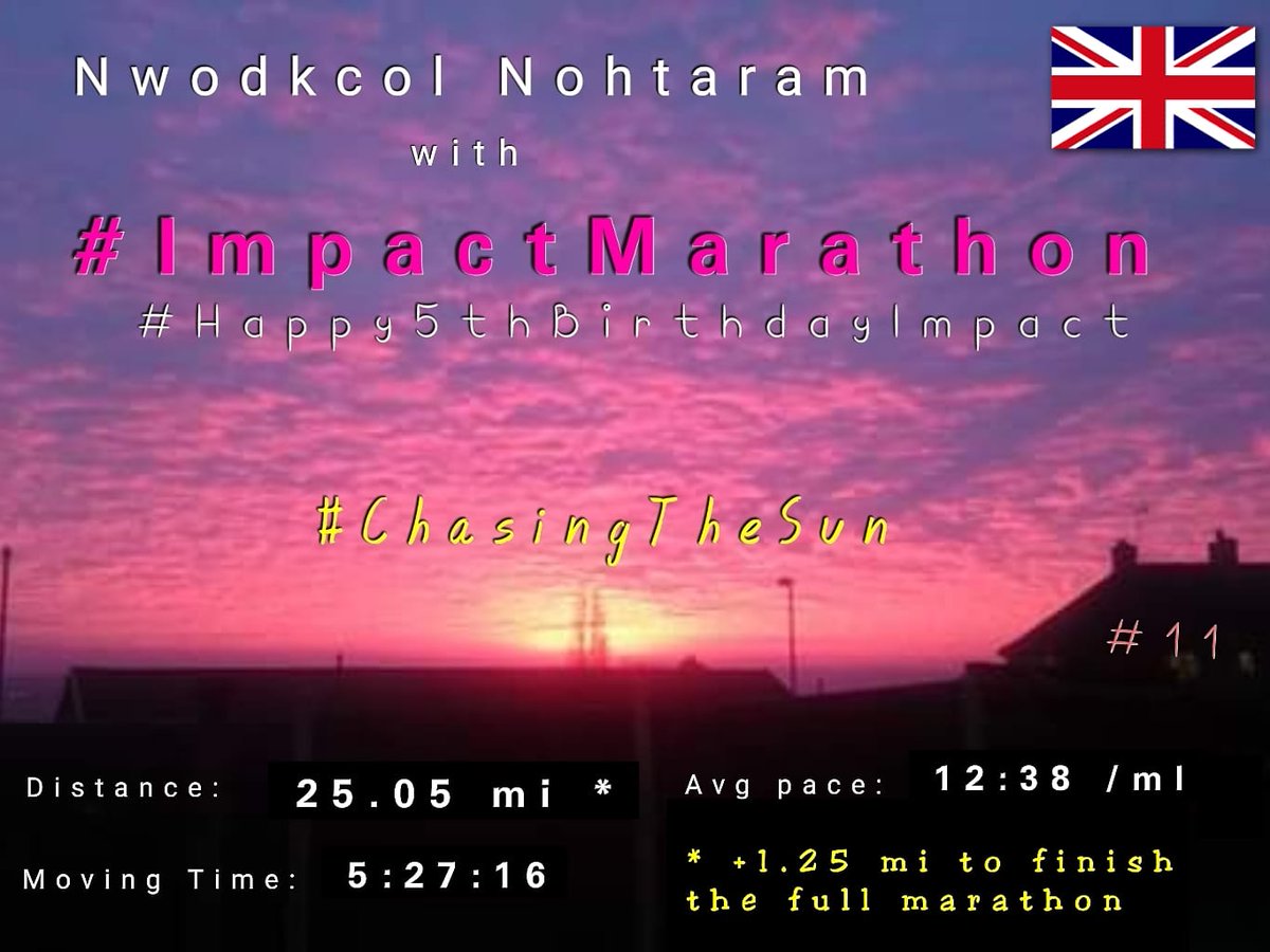 ChloMccole's tweet photo. Pre-dawn running isn't something I'm usually up for but loved #ChasingTheSun on my own personal marathon. Good time too.
Now it's time to chill in front of Disney+ or Netflix all day π΄π΄π΄
#NotTheLondonMarathon #ImpactMarathon #phabkids #midnighttomorning β€οΈπ§‘ππππ https://t.co/xC5UNKc7us