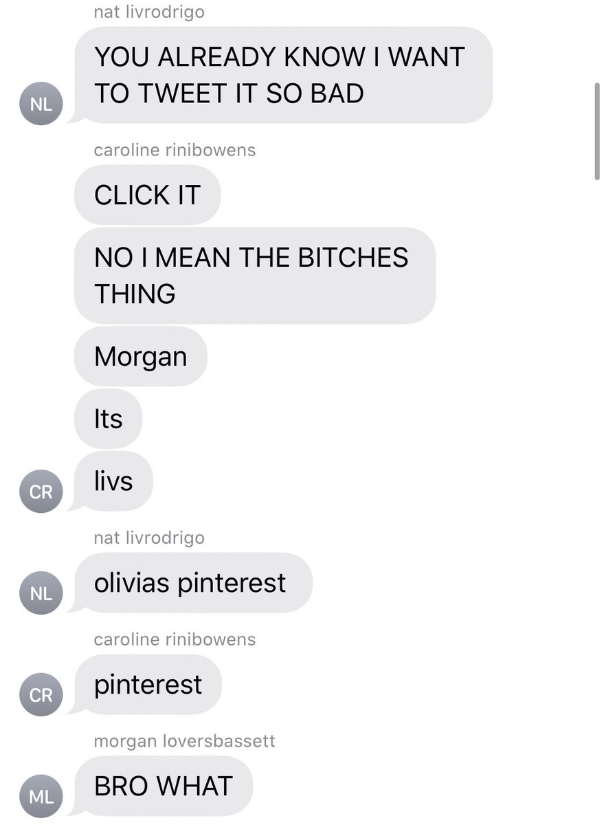 to start off, i don’t remember the context of this and looking back it’s hard to understand the conversation but this is regarding the whole pinterest thing, one of them found it