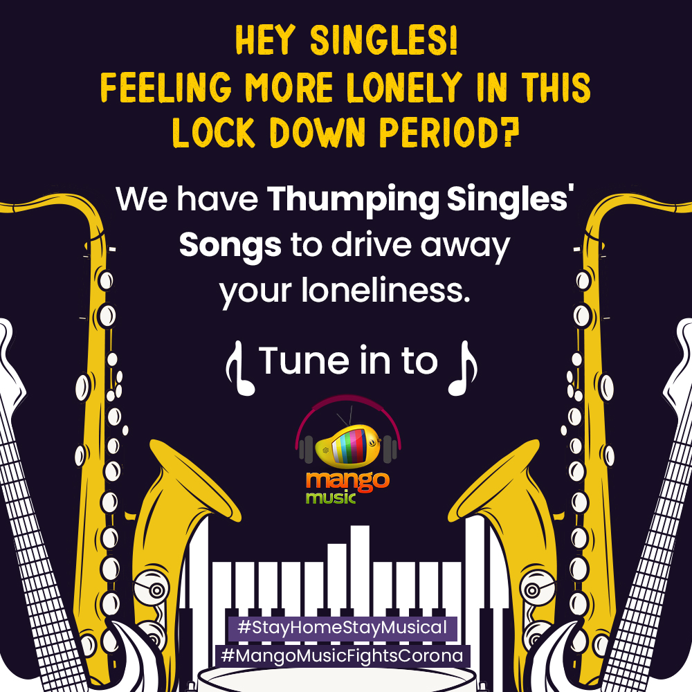 MangoMusicLabel's tweet photo. Hey Singles! Feeling more lonely in this #LockDown period? We have ⏯️ https://t.co/B7FORkHP3F to drive away your loneliness. Tune in to @MangoMusicLabel

#StayHomeStayMusical #MangoMusicFightsCorona #StayHome #StayHomeStaySafe #StayPositive_StaySafe #QuarantineWithMusic https://t.co/nmMvJCci1I