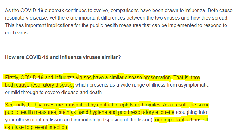 It is important to note that there are differences between COVID-19 and the influenza pandemics discussed in the above report. However, there are also important similarities between the two.Q&A: Similarities and differences – COVID-19 and influenza https://www.who.int/news-room/q-a-detail/q-a-similarities-and-differences-covid-19-and-influenza