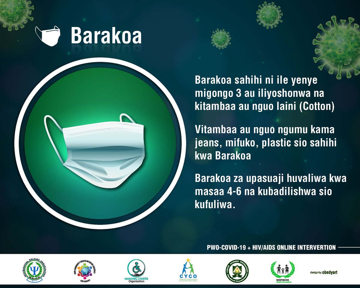 WelfarePwo's tweet photo. Mtanzania, fahamu zaidi kuhusu MASKs/Barakoa na matumizi sahihi. https://t.co/L0bEHnVMnE