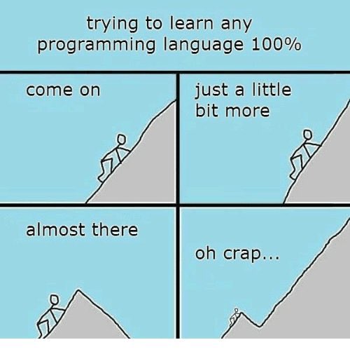 This is the path with every  #programming language.Don't feel disheartened if you're not an expert yet. Just keep going Retweet for reach please #womenintech  #WomenInSTEM  #womenwhocode  #100DaysOfCode  #CodeNewbie  #javascript  #pythonprogramming