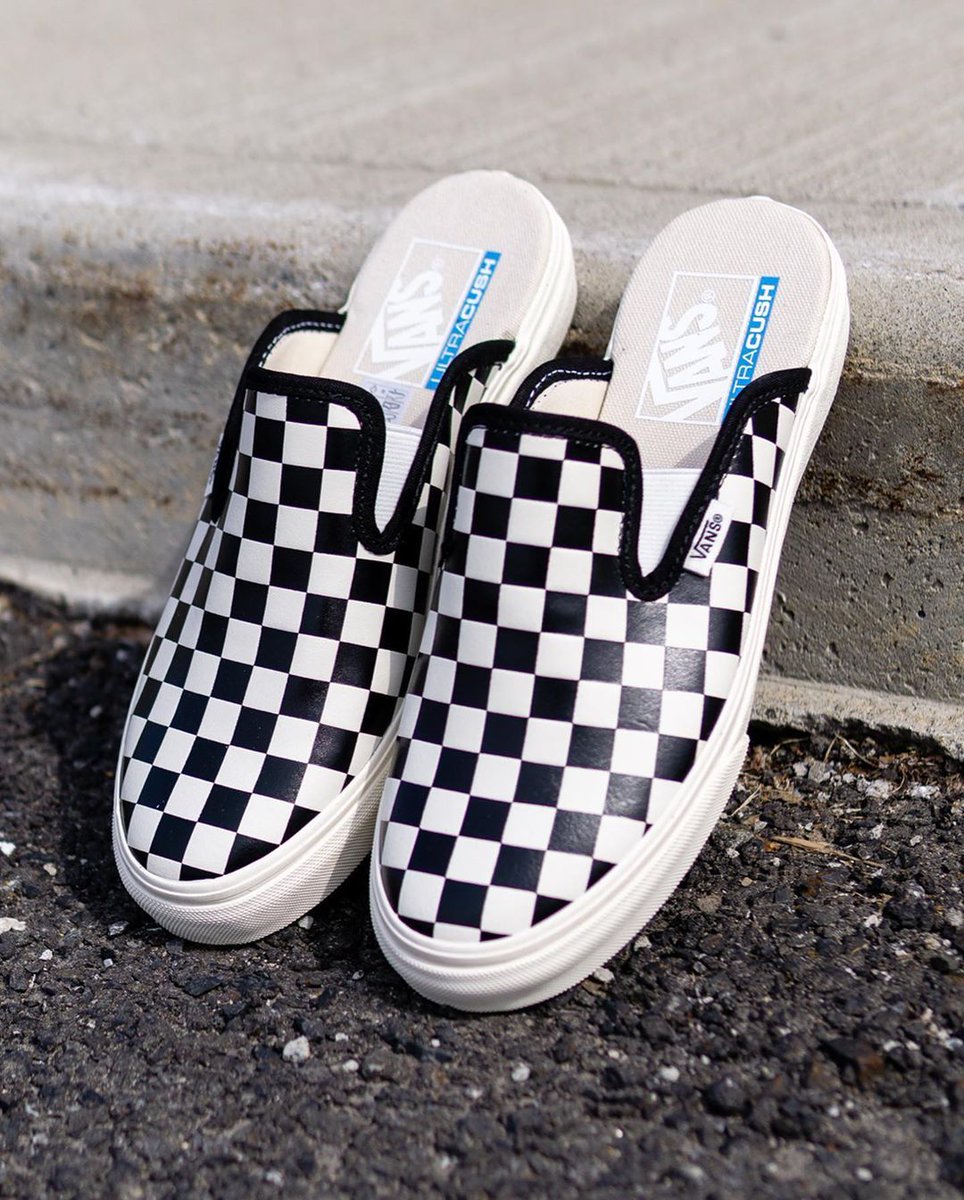 vans mule checkerboard