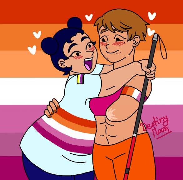 Happy  #LesbianVisibilityDay! Check out this awesome pride art by Destiny Moon. Artist:  https://www.instagram.com/p/BwvpgyHAqf0/ 