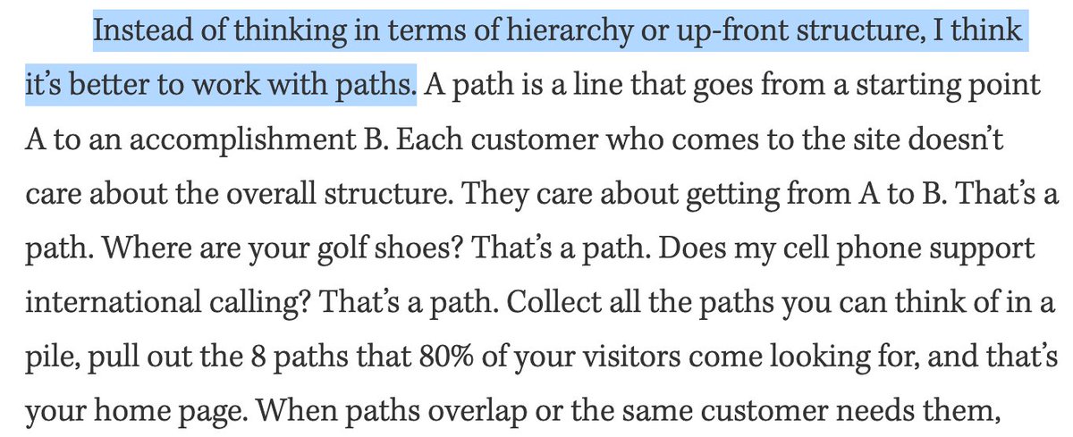 because they don't help the customer solve their problem! https://signalvnoise.com/posts/1030-think-about-paths-instead-of-hierarchies