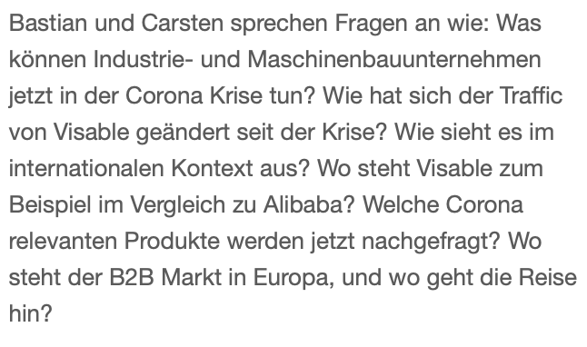 dnachcorona_de's tweet photo. Morgen ist Carsten Brandt von @visable_company zu Gast bei uns. Das ist der Betreiber von "Wer liefert was?" (https://t.co/OxwPVlfOFV) und EUROPAGES. Für B2B Interessierte ein Must-Hear! #podcast #b2b #sales #messe https://t.co/Og9AOWEeVd
