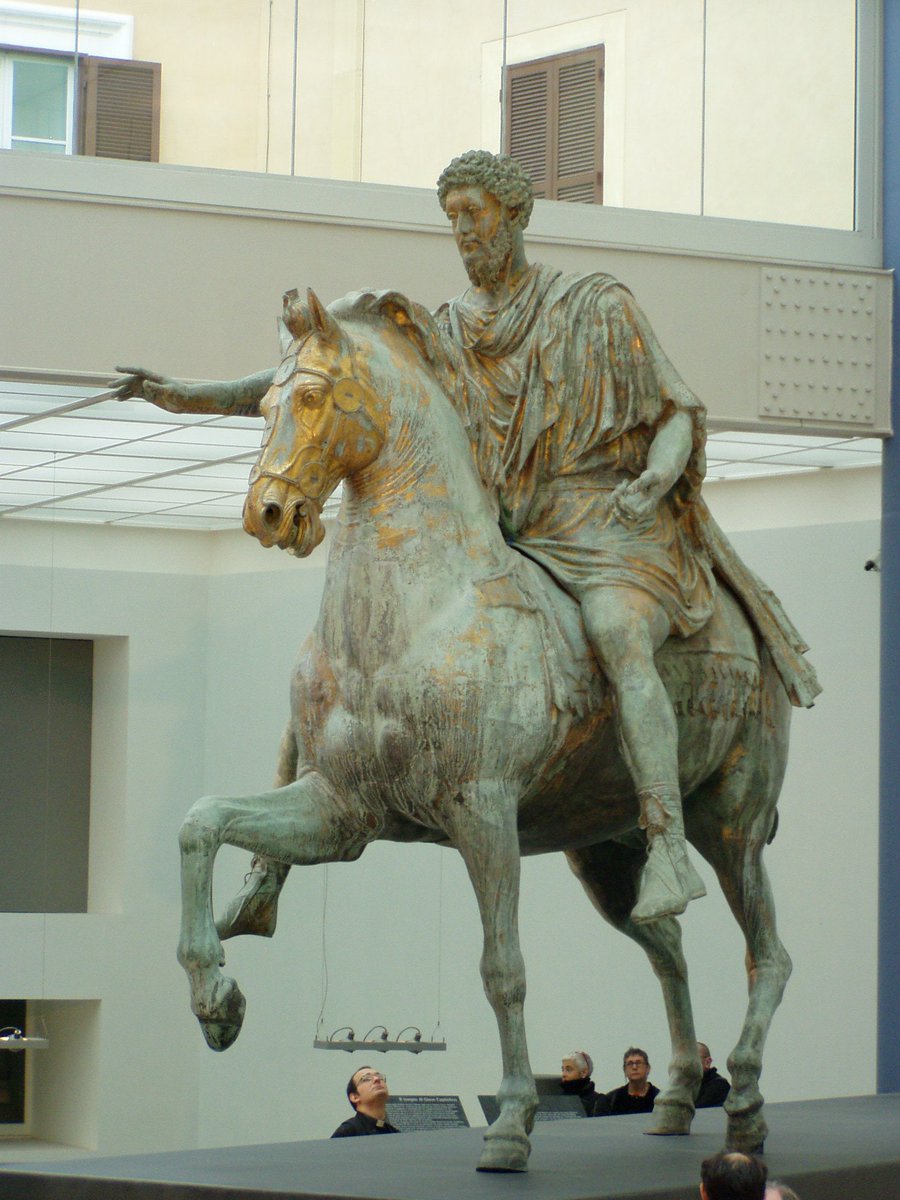 The Equestrian statue of Marcus Aurelius in the Capitoline Museums