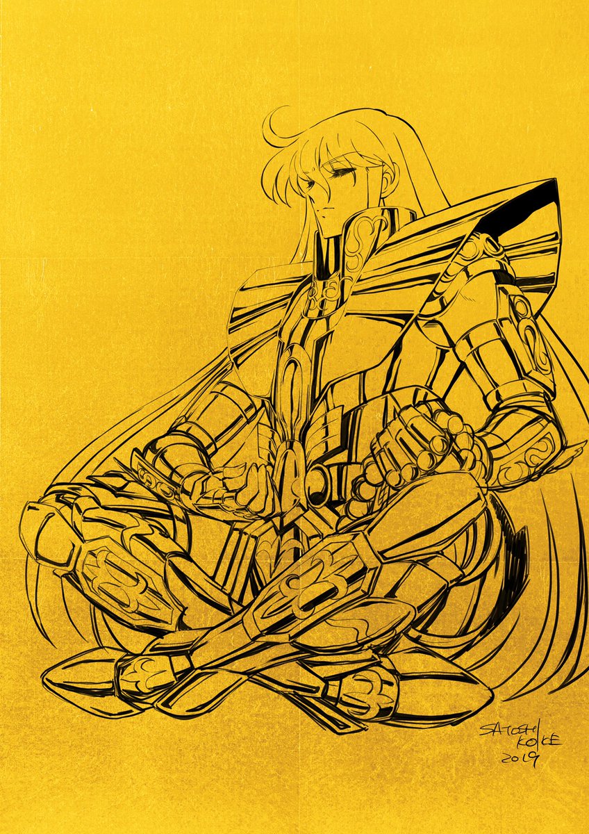 1boy solo male focus armor gold armor cape monochrome  illustration images