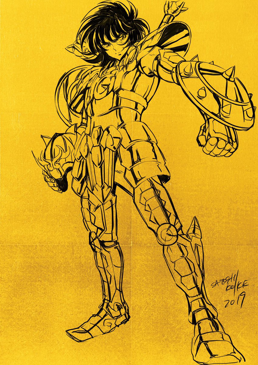 1boy solo male focus armor gold armor cape monochrome  illustration images