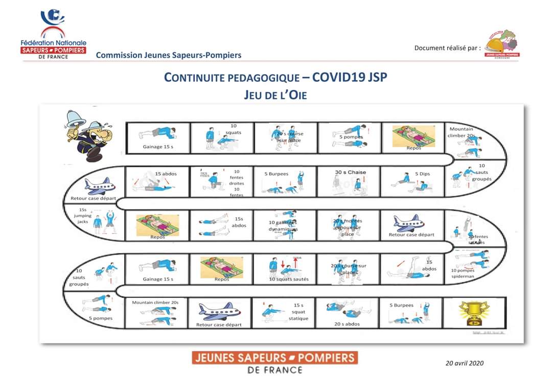 udsp37's tweet photo. #JeudeLOie
Pour garder la forme pendant le confinement, les jeunes sapeurs-pompiers de l' #UDSP24 ont réalisé ce petit jeu !
A vous de jouer ! 🃏
#JSP #RestezChezVous https://t.co/c6RR8ve6zU
