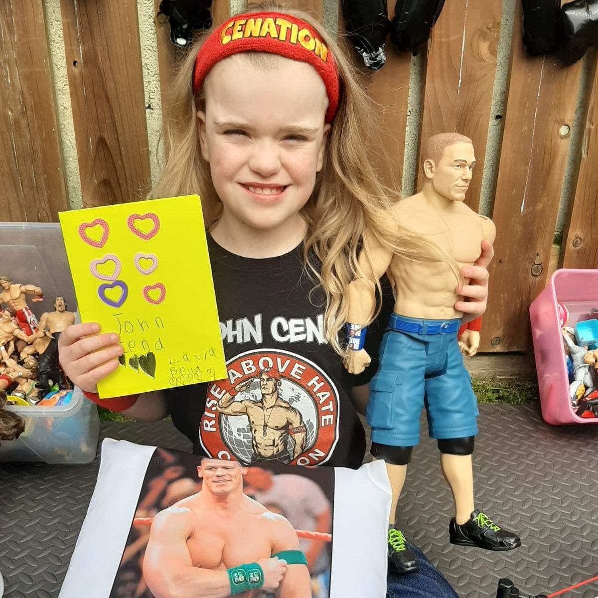 Laura_Cena1's tweet photo. Laura loves you♥️
This is her with a birthday card she wrote for you, and it's her 13th birthday on Friday! We would love if you could send us a small video say Happy birthday to Laura♥️

She is so special in every way and can't wait to one day meet you♥️ https://t.co/HMpt9HijFH