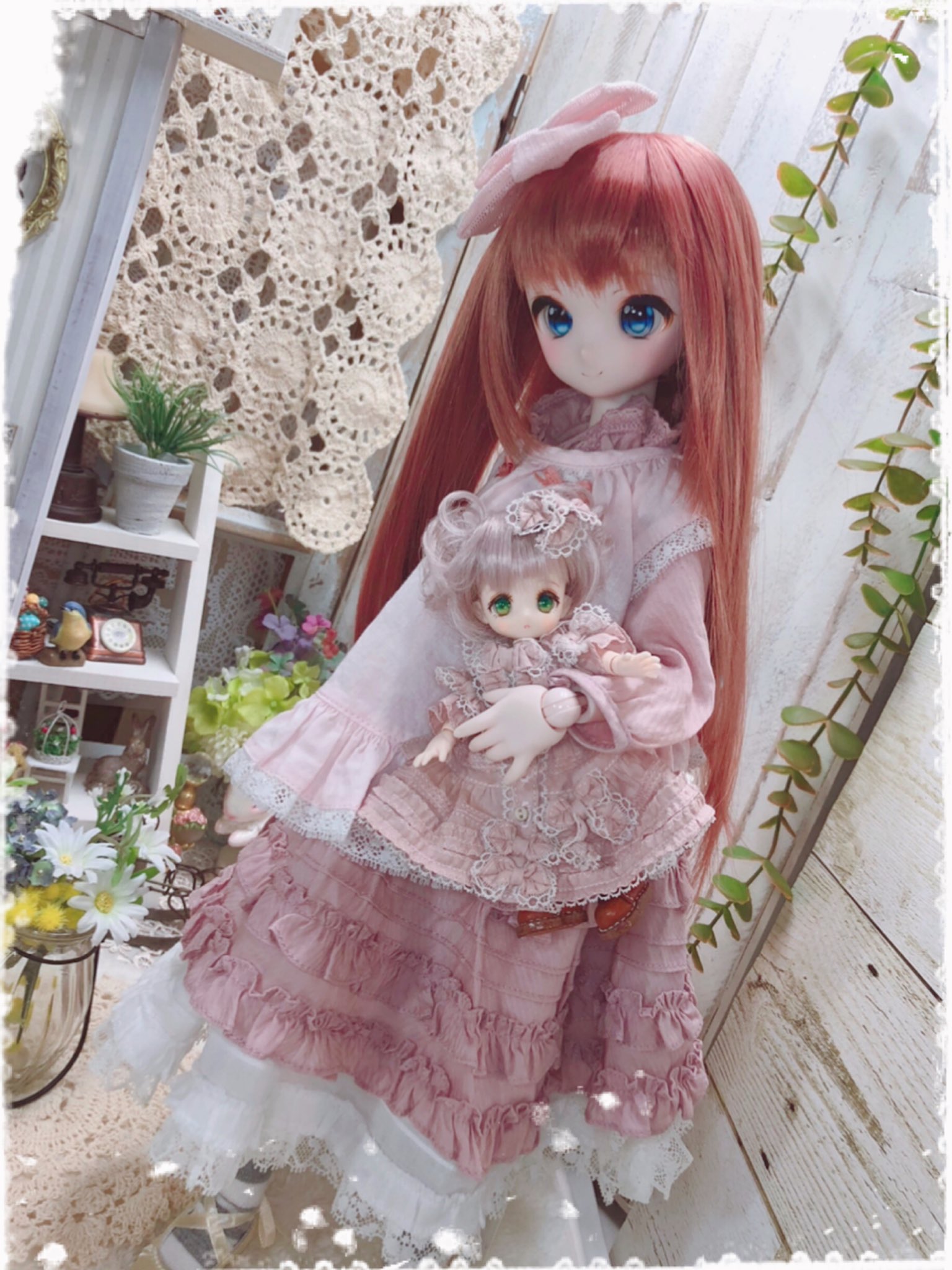 くりこponette 私の可愛いお人形さんの お人形さん 大きい子と小さい子 どちらも可愛い うちのこかわいい チロルandリボン Mddはいいぞ 狐花っこ T Co 8shhdaybvk Twitter