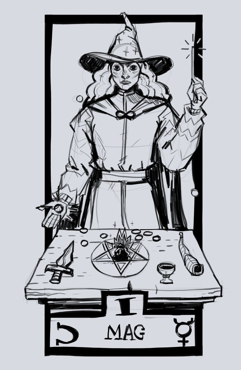 I also forgot I was working on refreshing my friend's old tarot cards and I sketched 3 of them.
Should I continue? ?