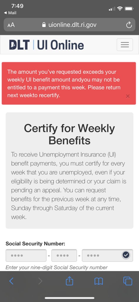 GailDeRobbio's tweet photo. After certified last Sunday and not getting paid and being asked to certify, received this message. Don't get it, I am unemployed because of COVID-19. https://t.co/YSPwhNLLBD