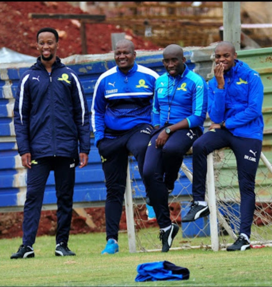 Pitso's gang is young. He got himself brilliant young minds to support his project at Sundowns.3 analysts, 2 Physiotherapists, 2 medical practitioners, a messuer, a fitness guru and a senior citizen in kit manager (whom he found at the club).
