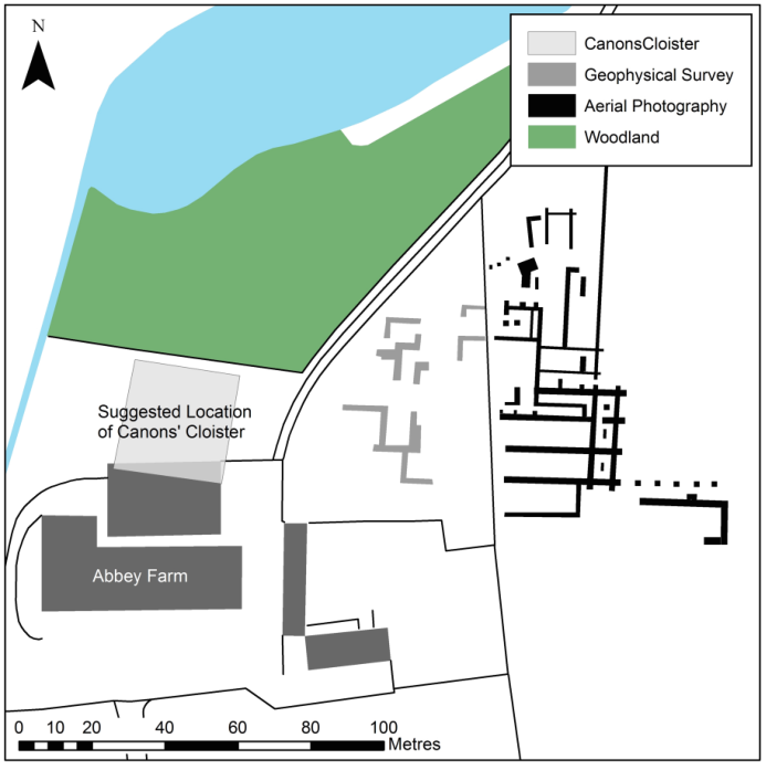 The Gilbertines again! Shouldham was their final double house to be founded, c.1197, after the death of St Gilbert. Aerial photo data from crop markings and geophys allows us to work out the site. There is stuff under the courtyard and a lot has been destroyed in the last century