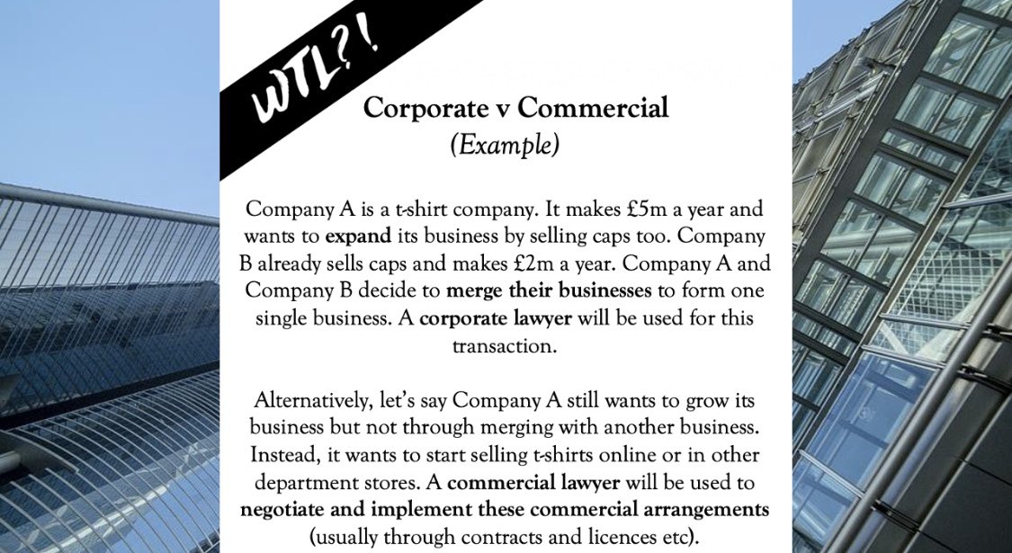 Are you interested in corporate and/or commercial law but not entirely sure what differentiates the two areas of legal practice? Well here’s a quick example! #commerciallaw #aspiringlawyer #SundayThoughts