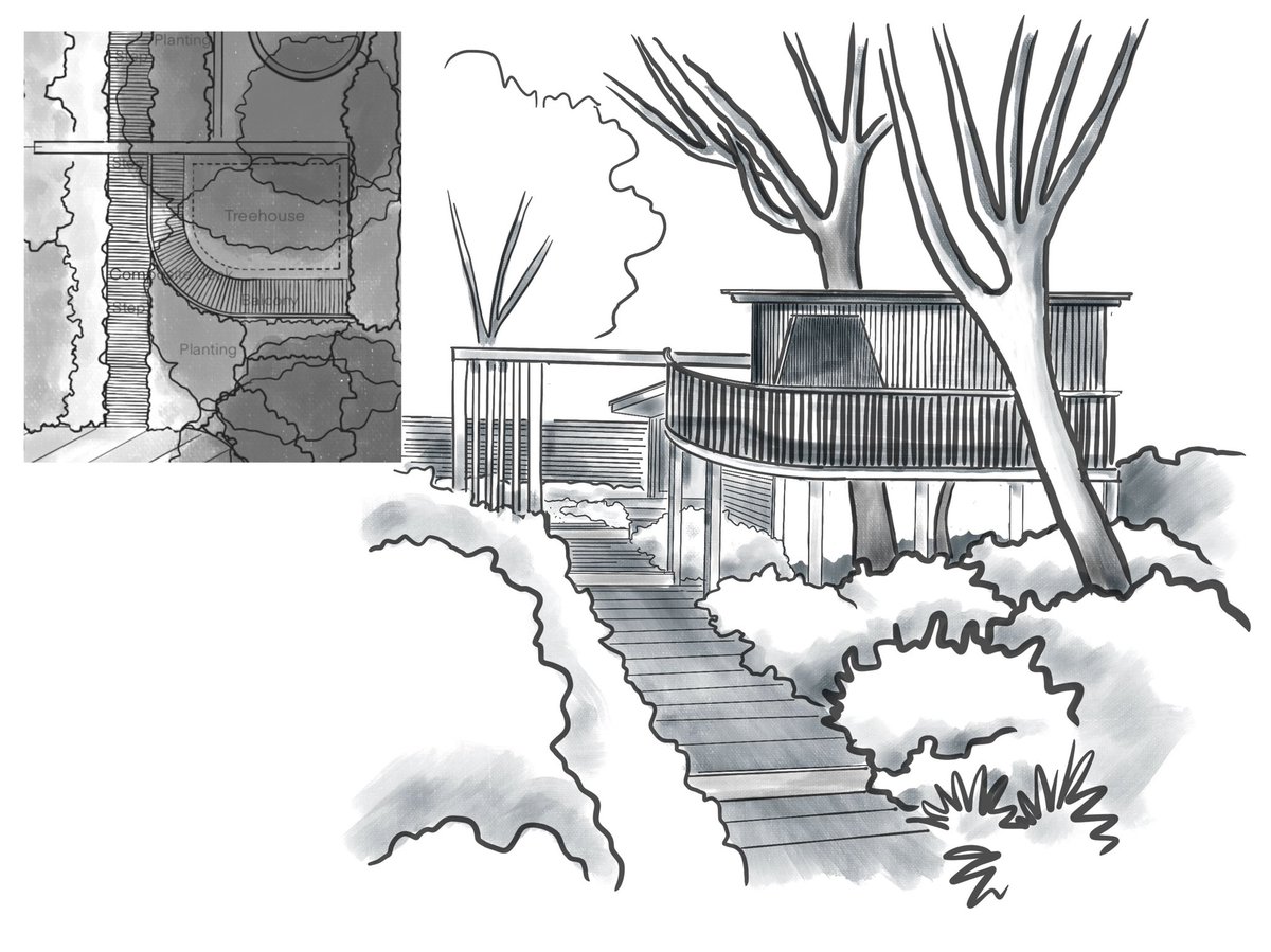 TomHillDesign's tweet photo. A new concept design for a family garden in Dorset. https://t.co/QrmTHJuOvO