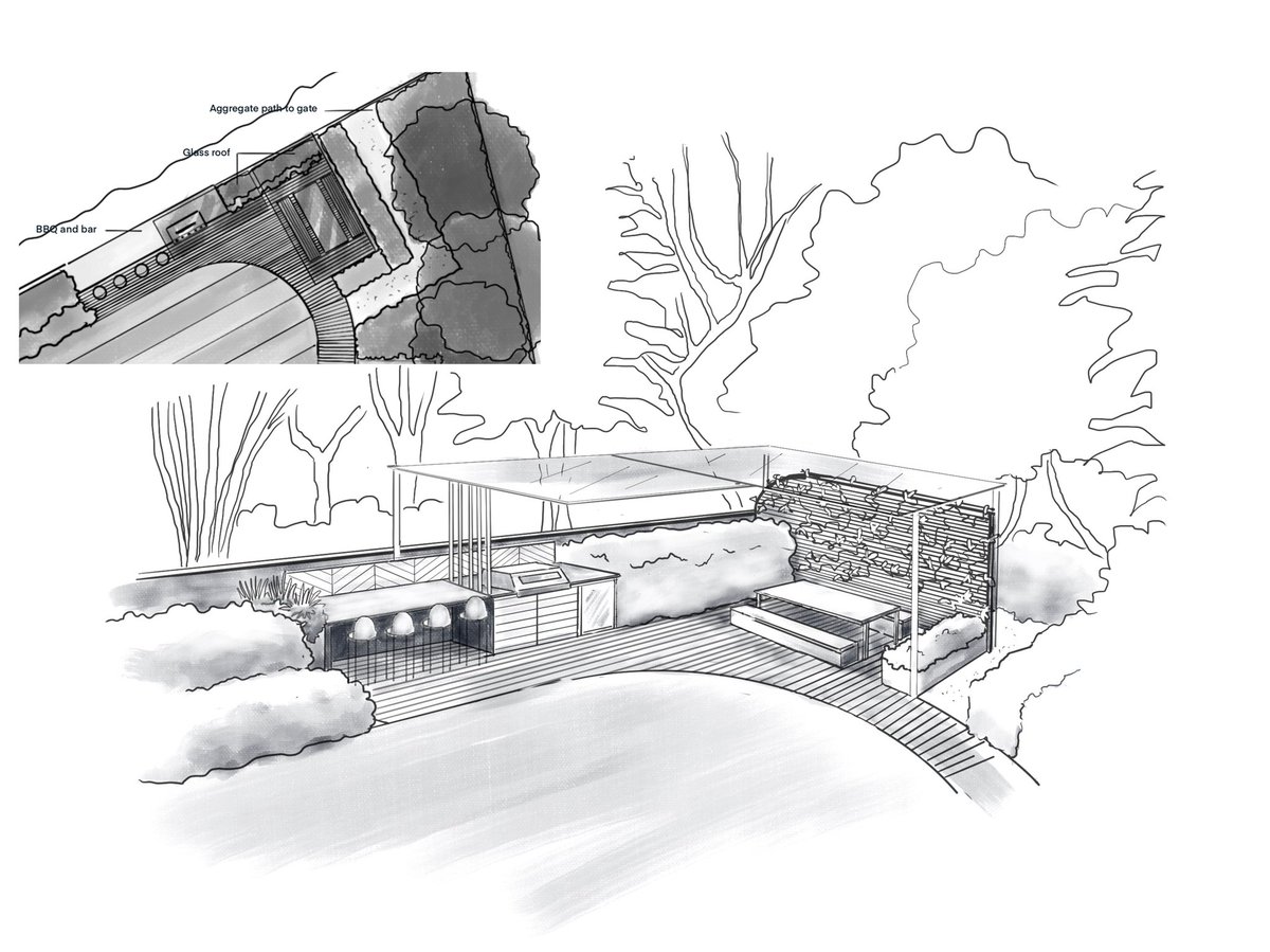 TomHillDesign's tweet photo. A new concept design for a family garden in Dorset. https://t.co/QrmTHJuOvO