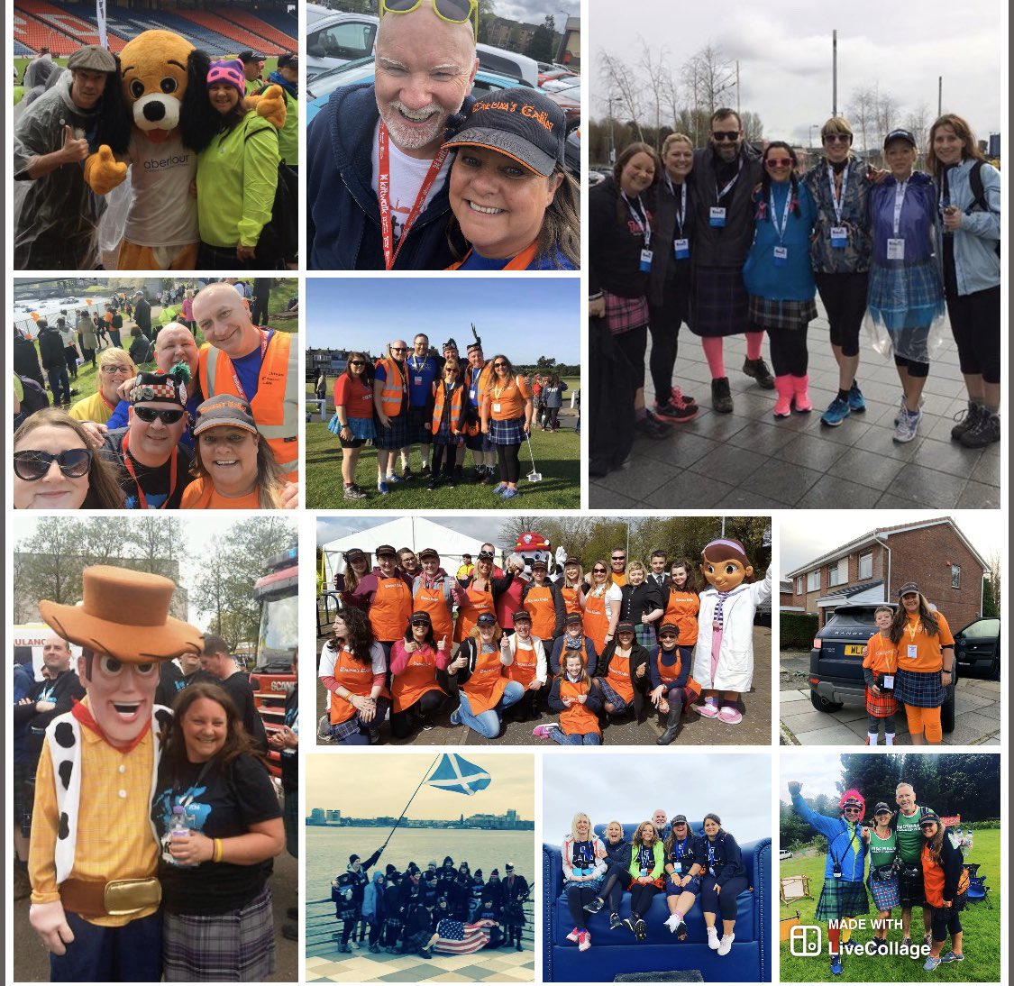 From 2013 onwards - can’t wait til we’re back again @thekiltwalk ! #kiltwalkkindness #kiltwalkglasgow 👣🧡🎈