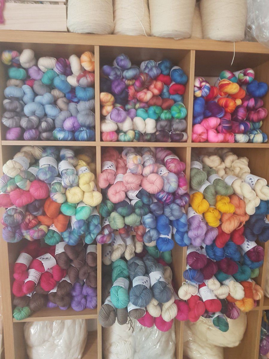 bluebellyarns's tweet photo. This is a section of the wall of yarn in my living room! I'd usually have all this - and more - with me at Wonderwool.
However, as we're doing #VirtualWonderwool it's all for sale at https://t.co/v1qBkg4mHZ! Use the code WONDERWOOL2020 to get 10% off your order! https://t.co/0N9P5KyiSA
