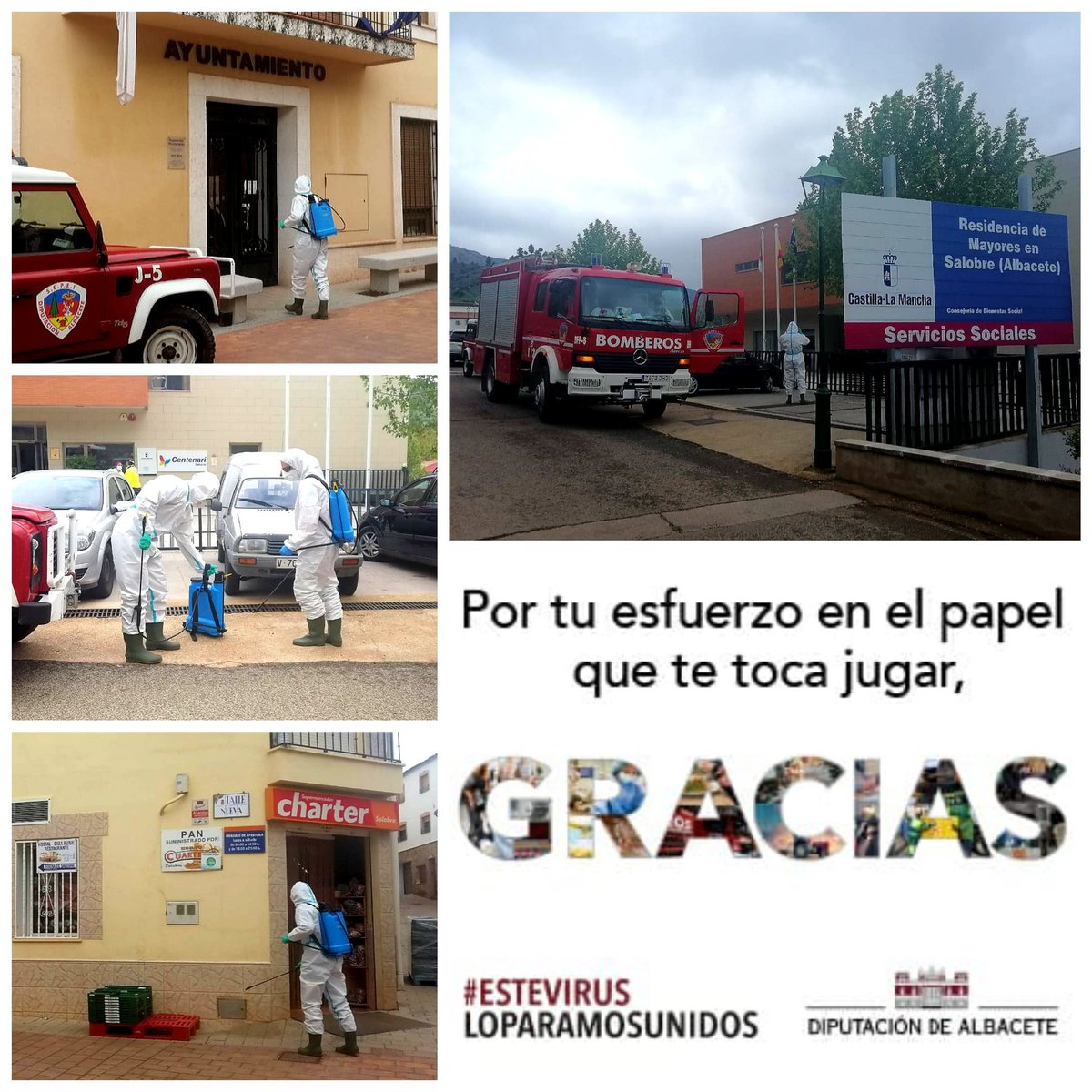🚒 Los efectivos de nuestro <a href="/Sepei_Albacete/">SEPEI Albacete</a> han realizado ➕ de 5️⃣0️⃣0️⃣ actuaciones de #desinfección de espacios públicos durante esta última semana: centros sanitarios 🏥, residencias👴🏼👵🏼, cuarteles y otros espacios públicos de más de 4️⃣0️⃣ localidades🙌🏼🔝

dipualba.es/Main/noticia.a…
