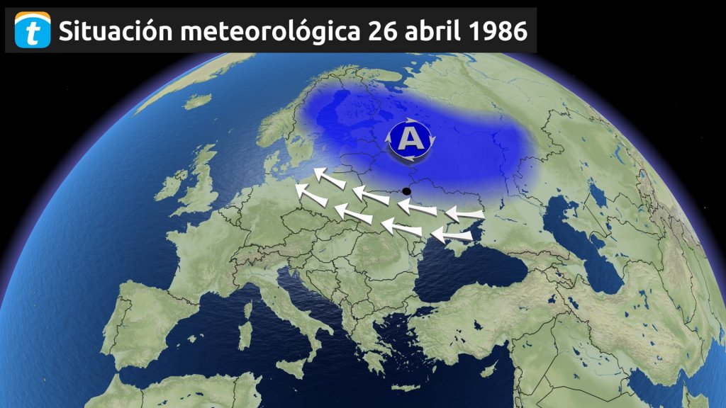 Pero ¿cómo pudo llegar tan lejos la nube radiactiva? La atmósfera tiene la respuesta. En aquel momento gran parte de Europa se encontraba bajo la acción de un potente anticiclón en Centroeuropa.  #chernobyl  #chernobil