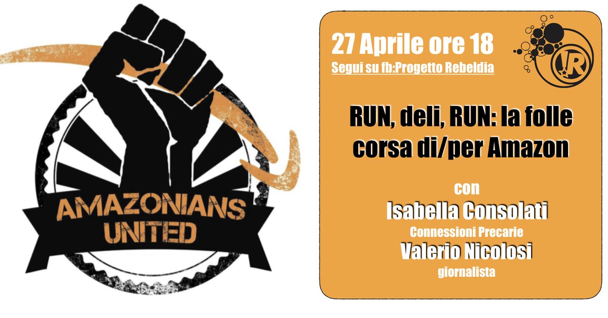 Domani Incontro on line su StreamYard.
L27Apr.H18 #strikethegiant #Amazon 
fb: tinyurl.com/yblpocma
