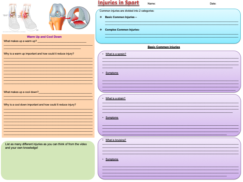 missfosterpe7's tweet photo. Another Learning mat focusing on Injuries in Sport! #BTECSPORT #learningmat https://t.co/XnWY4SCWsW