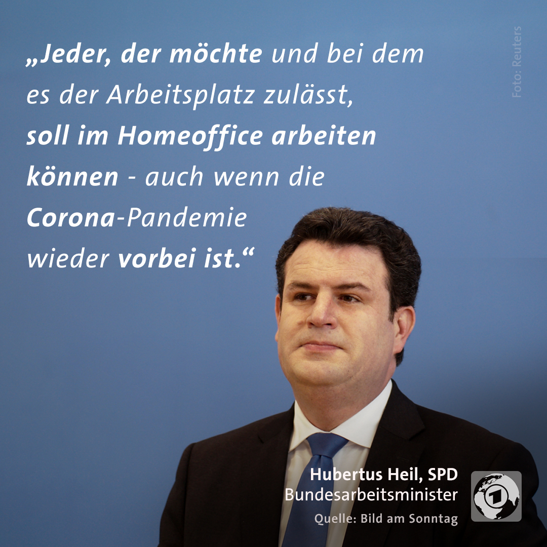 “Man darf entweder komplett auf #Homeoffice umsteigen oder auch nur für ein oder zwei Tage die Woche.” Arbeitsminister Heil will das Recht auf Arbeiten von zu Hause aus gesetzlich verankern.

tagesschau.de/inland/corona-…

#coronavirus #coronakrise #newwork