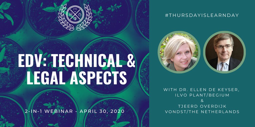 CIOPORA_IP's tweet photo. One #webinar = two lectures. Join the #ThursdayIsLearnDay on April 30 and learn about technical and legal aspects of Essentially Derived Varieties! What new breeding techniques may result in EDV and why PVR should extend to EDVs? https://t.co/CVdTFRdxyK https://t.co/x9o54UuNTu
