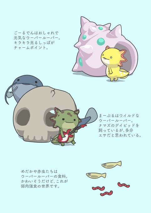 人生はウーパールーパーのtwitterイラスト検索結果