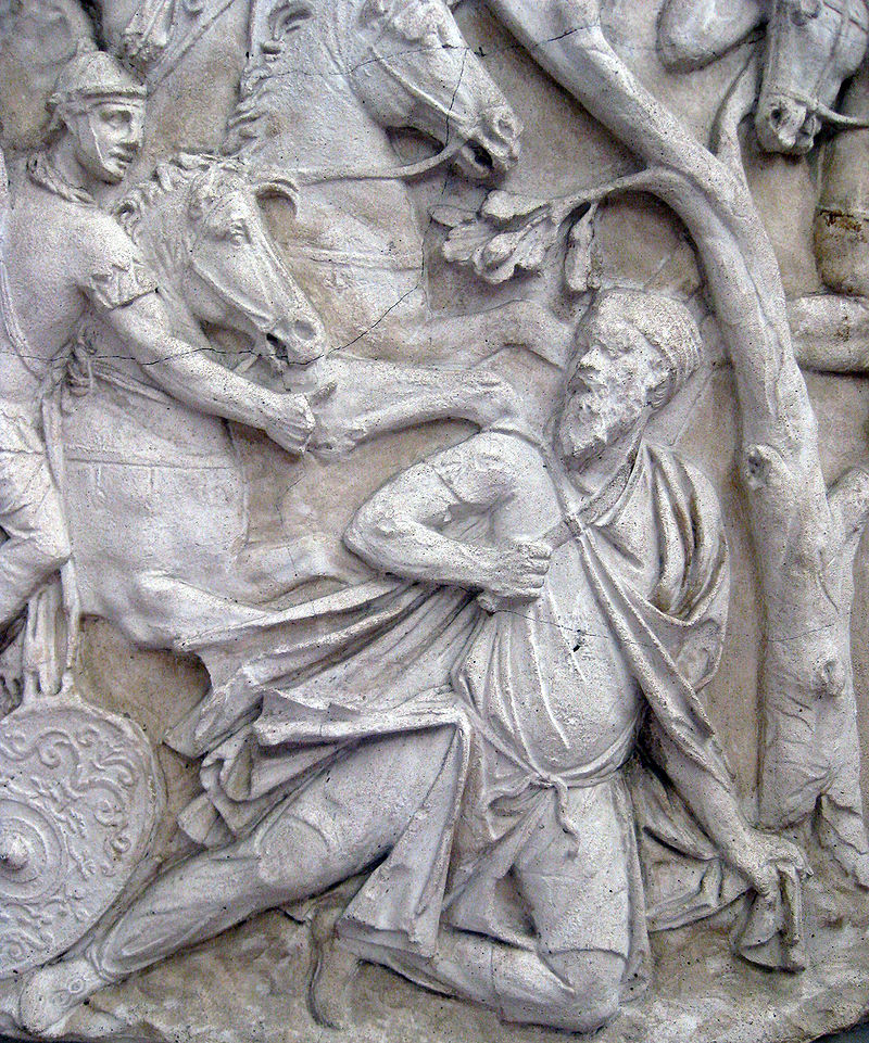 At the end of the 1st War, Decabalus sued for peace on terms favourable to the Romans, but this was seen as temporary & in AD105, Trajan besieged the Dacian Capital, Sarmizegetusa. The siege eventually succeeded & Decabalus fled, committing suicide as shown on Trajan's Column